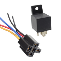 무선스위치 전기스위치 40a 자동차 자동차 자동 릴레이 황동 5 핀 12v 24v no + nc, 소켓이 있는 12v