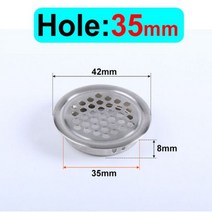 창문형 욕실 화장실 환풍기 교체 5/10PCS Stainless Steel Ventilation Hole Cabinet Cooling Round Air Duct Vent Plane, 35mm Silver Flat_5pcs