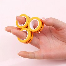 집중력 향상 불안 해소 마그네틱 핑거 기어 손가락 링 반지 수능 학습 능력 공부 스터디 성적 안정 회전 돌리기 놀이 심심풀이 노랑색 옐로우, 오렌지