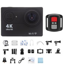 울트라 HD 4K 액션 카메라 수중 방수 헬멧 비디오 녹화 야외 원격 와이파이 2.0 스크린 미니 스포츠 캠 30FPS 170D, 4.Black-Telecontrol - 32G Card