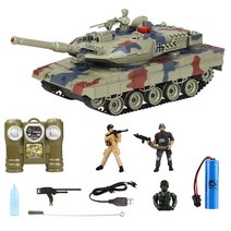 rc카 워터탱크 롤탱크 원격 제어 전투 탱크 선물 RC 탱크부모자식 적외선 포탑 모델, 03 Germany