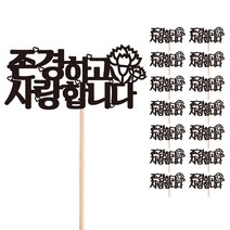 비비드레인 꽃다발 화분 떡 케이크 장식 데코 메세지픽, 90-존경하고사랑합니다(15개)