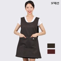 웰컴가운 AE325 기모 원피스 앞치마 마트 주부 식당 큰주머니, L(AE325), AE325_와인_L