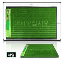 대)식당 현관문 앞 발판 발패드 실외 바닥 녹색 매트