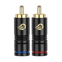 RCA 플러그 AV 커넥터 남성 금 도금 HiFi 스피커 터미널 오디오 잭 탄소 섬유 음향 단자 앰프 6.5mm 2 피스, [02] 50pcs, [01] Black