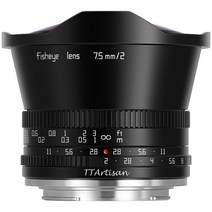 TTArtisan 티티아티산 7.5mm f2 광각 어안 렌즈 소니 캐논 니콘 후지 크롭렌즈, 블랙, 니콘 Z