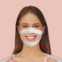 수화 대형 수어용 보이는 투명창 입모양 이피다 교육 중형 마스크 10매입 수업 특수마스크 언어전달용 소형, 중형10매입