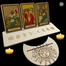타로책 스프레드천 동양 카드 종류 예쁜 초보 세트 le tarot 나무 트리플 문 스탠드 타로 캔들 디스플레이 홀더 제단 용품 여성 남성 선물 2 개 4 신제품, 10, CHINA