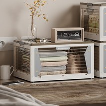 CKLIVING 마그네틱 양문형 5도어 접이식 폴딩박스 옷 이불 수납정리함 대형 리빙박스, 26L, 화이트, 1개