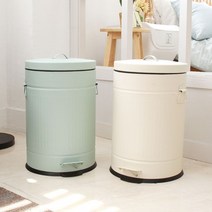[올리오] 파스텔 슬라이딩 페달 휴지통 20L, 상세설명 참조, 아이보리