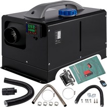 무시동히터 vevor 3 5 8kw 12v 디젤 에어 히터 소음기가있는 미니 히터 일체형 자동차 버스 rv 트럭 suv 용 lcd 스위치 원격 제어, 8kw 블랙 액정