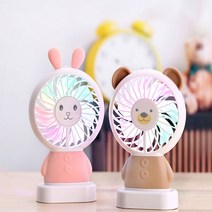 LED 캐릭터 모찌모찌 핸드 휴대용선풍기, 쿠팡 블루(곰)