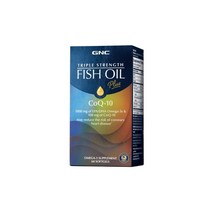 GNC 지엔씨 트리플 스트렝스 피쉬오일 플러스 코큐텐 CoQ10 코엔자임 큐텐 Q10 60 소프트젤 캡슐, 1개, 60정
