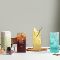 홈카페 귀여운 일러스트 사각 유리컵 에이드잔 음료수, C 5-9달라하스트400ml
