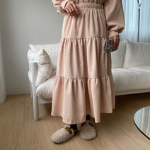 퍼니걸스 9782 밴딩 골덴 캉캉 롱 스커트 여성의류