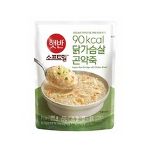 CJ제일제당 레토르트 햇반 소프트밀 닭가슴살 곤약죽 1인분 간단한아침메뉴 자취음식 180g 가정간편식 저녁메뉴추천, 1개