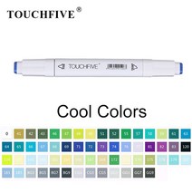 음주 측정기 Touch five멋진 컬러 아트 마커 더블 헤드 알코올 기반 브러시 펜, 124