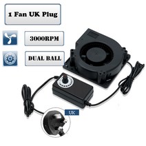 블로어 송풍기 눈치우는기계 충전식 휴대용 에어 120MM 터보 송풍기 팬 12V DC 암 커넥터 12cm 120x120x32m, 02 Fan with UK Plug