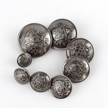 명품단추 수입 고급금속 단추 코트 바느질 12-30mm 레트로 할로우 구리 셔츠 생크 옷 장식 버클 액세서리, 01 B3-13-GunBlack_02 15mm