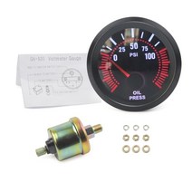 유면계 유량계 차량 게이지 미터 12V 52mm 수온 오일 프레스 연료 압력 볼트 표시기., 04 Oil pressure gauge
