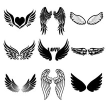 자동차 포인트 날개모음 튜닝 스티커(M), 11 큐티 날개, 화이트