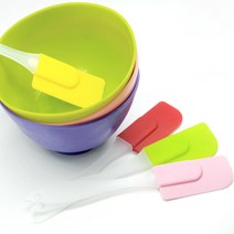 칼라 믹싱볼 12cm 세트(랜덤)_실리콘 스파츌라 포함