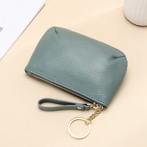 동전 지갑 유럽과 미국의 패션 가죽 키 가방 여성의 간단한 부드러운 가죽 지퍼 동전 지갑 첫 번째 레이어 소 가죽 자동차 키 체인
