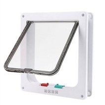 출입문 캣 고양이 개문 안전문 강아지 펫 도어 SXL 3 색 플랩 4 웨이 잠금 보안 개 새끼 미니 애완 동물 게이트 키트 안전, 옵션04 White_옵션03 M 20X19X5.5cm