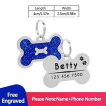 강아지네임택 개를 위한 맞춤형 주소 태그 Id 새겨진 목걸이 고양이 이름표 애완 동물, 14 blue dog tag