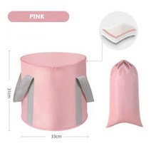 가정용 접이식 이동식 반신 간이 스파 욕조 발에 담그는 목욕 양동이 휴대용 여행용 단열 다기능 뚜껑 포함, 02 분홍색