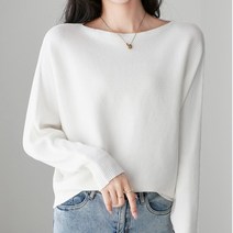 여성 가오리핏 보트넥 골지 니트 W173