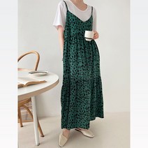 매직클로젯 여성의류 호피 뷔스티에 나시 머메이드 캉캉 롱 치마 원피스
