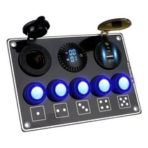 카라반 캠핑카 트레일러 rv pd b 방수 자동차 스위치 패널 led 전압 디스플레이, 푸른