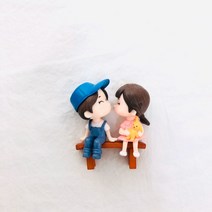 모자커플 피큐어 테라리움 장식 미니어쳐, 그레이