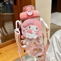 산리오 물병 물통 쿠로미 마이멜로디 헬로 키티 컵 학교 여름 여아 빨대 귀여운 시나모롤 시나, C