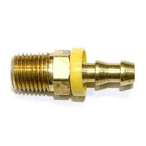 Interstate Pneumatics FL144 이지 락 황동 호스 피팅 커넥터 1/4 인치 푸시 락 바브 x 1/4 인치 수 NPT 엔드, 1