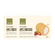 아이 가족 우리집 건강 간식 풀무원 휴대간식 올가 딸기가 들어간 샌드웨이퍼 아침 식사대용 해썹 32g 2개 1세트, 10세트