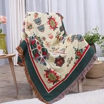 레드그린투톤 감성 캠핑 카페트 러그 담요 빈티지 블랭킷 매트 차박