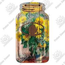 정원 꾸미기 마당 Putuo 장식 그림 로그인 메이슨 항아리 모양 나무 표지판 플라크 소박한 홈 농가 벽, 13 MJ0229_01 8.3x4.5inch