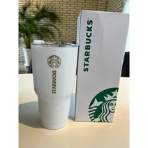 스타벅스 대용량 910ml 몬스터 실버 텀블러, 화이트