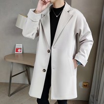 모직 코트 남자 루즈핏 하프 트렌치코트 겨울옷 뉴