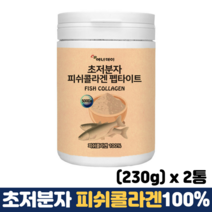 콜라겐분말 피부건강 초저분자 피쉬콜라겐 펩타이드 100% COLLAGEN 어린 콜라겐, 2통, 콜라겐가루 230g