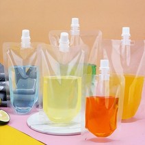 비닐 백 음료 보관 스파 우트 파우치 200ml-0290 용기 치어팩 팩 치팩 쥬스팩 쥬치 캡치 투명 스탠딩지, 단품