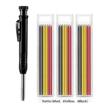 원형톱가이드 블랙 솔리드 목수 연필 리필 포함 깊은 구멍용 샤프너 기계 목공 마커 도구, [05] Set B Refill 1Pcs