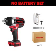 임팩 렌치 충전 드릴 ONEVAN-1800N.M 브러시리스 전기 임팩트 렌치 1/2 인치 무선 드라이버 전동 공구 트럭 마키타 18V 배터리 사용, 스페인, Without Battery