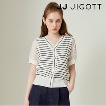 JJ지고트 레이스 슬리브 단가라 풀오버 니트 GN6P1POW5