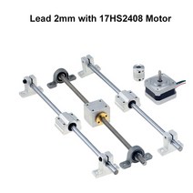 슬라이딩 도어 댐퍼 레일 부품 3d 프린터 가이드 세트 t8 리드 스크류 + 선형 샤프트 8mm + kp08 sk8 sc8uu + 너트 하우징 + 1pc 커플 링 + 스텝 모터, 800mm, 모터가 있는 리드 2mm
