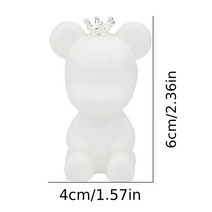 1pc 케이크 장식 귀여운 사랑 곰 왕관과 함께 폭력적인 곰 생일 케이크 장식 메리 눈송이 성 케이크 장식 현대 ABS 폭력적인 곰 장식 발렌타인 데이 웨딩 장식 생일 장식, 크라운을 가진 백색