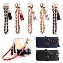 핸드폰 가죽 체인 스트랩 휴대폰줄 폰 숏 스트랩 고리 체인, 로즈와인 1개, 1개