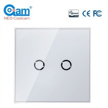NSA 가정용 네오 COOLCAM 스마트 2 채널 EU 벽 터치 민감한 조명 스위치 홈 오토메이션 Z 웨이브 무선 원격 제어 스위치, 1PCS